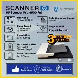 Scanner Folio HP ScanJet Pro 4500 Fn1 Bisa Wifi Scan Duplex n USB 3.0