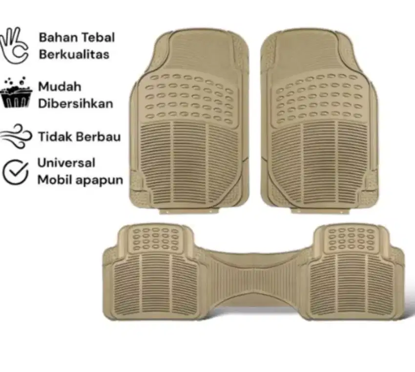 Karpet karet karpet lantai mobil universal 2 baris (Prelove)