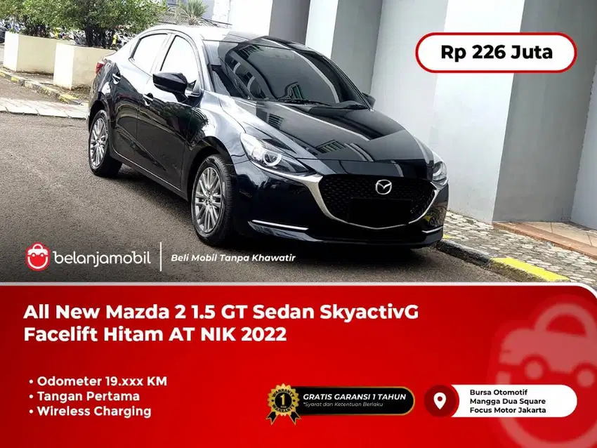 [LOW KM] New Mazda 2 1.5 GT Sedan SkyactivG Hitam AT 2022/2023