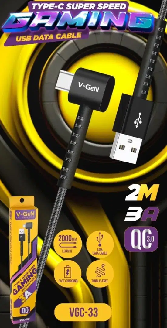 Kabel Data Type C V-GeN VGC-33 Fast Charging 3A