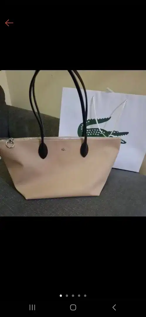 JUAL LAGI LACOSTE ATHENA SHOPPING BAG BROWN