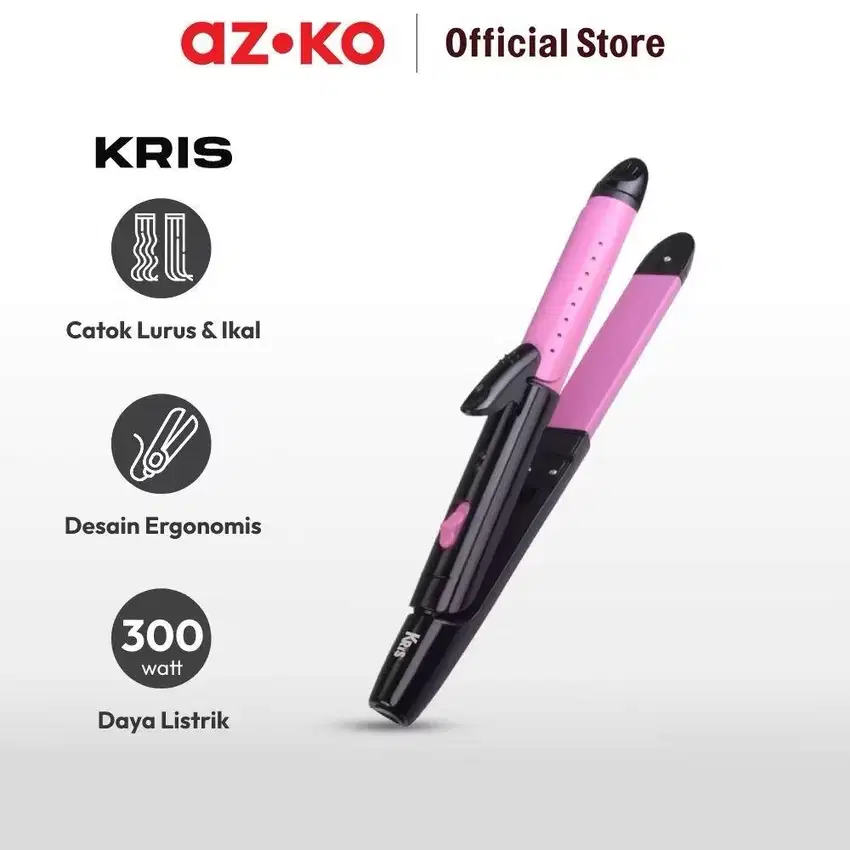 Kris catok 2 in 1 straigtener n curler lurus dan ikal