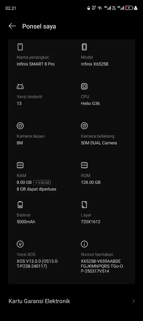 INFINIX SMART 8 PRO NFC 8+5/128