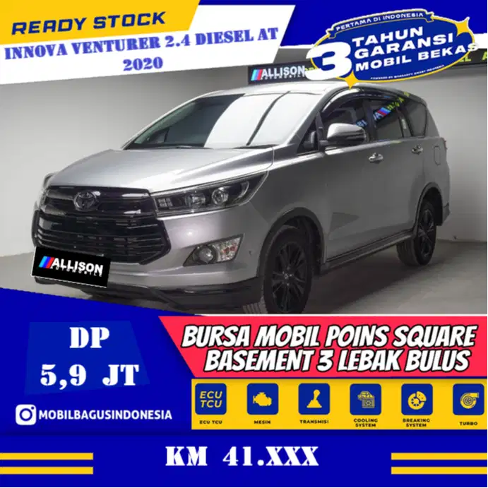 [Low Dp & Low Km] Innova 2.4 Venturer MPV Diesel AT 2020 Silver