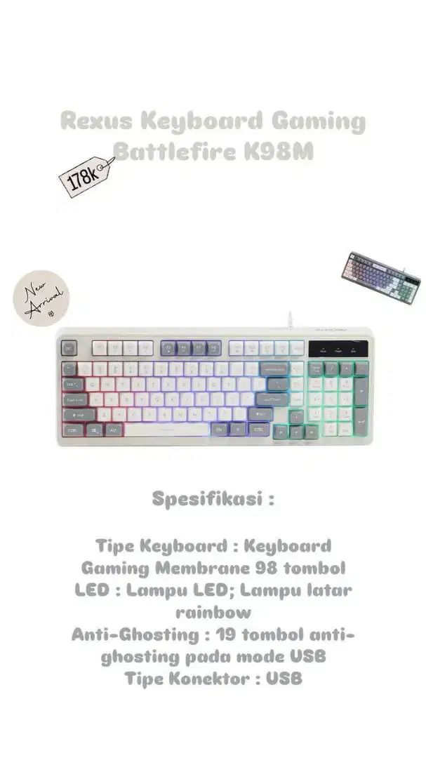 Keyboard rexus K98m