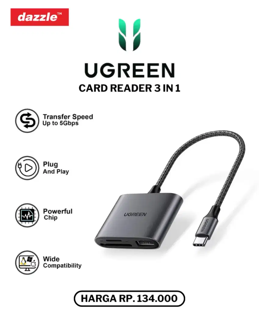 UGREEN CARD READER 3 IN 1