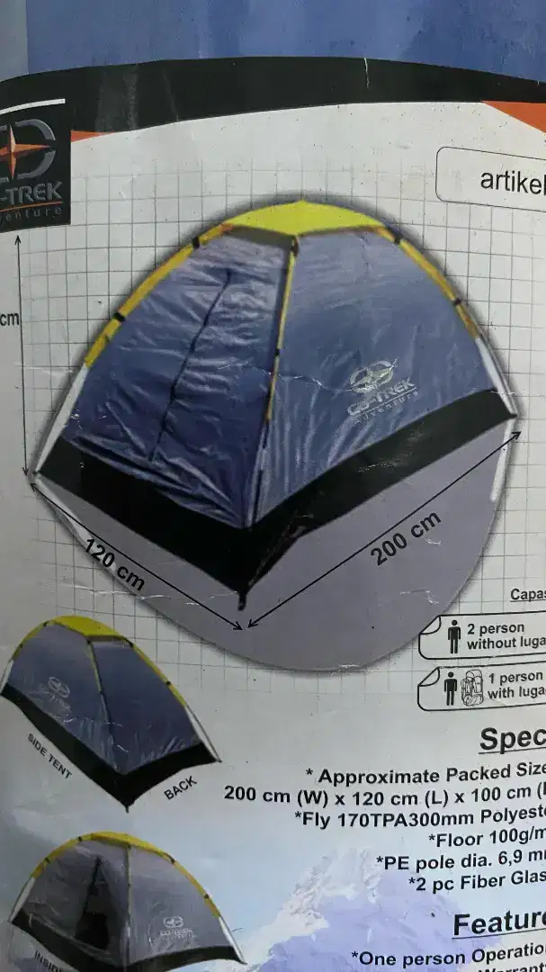 Jual Tenda Alpen 2P Single layer