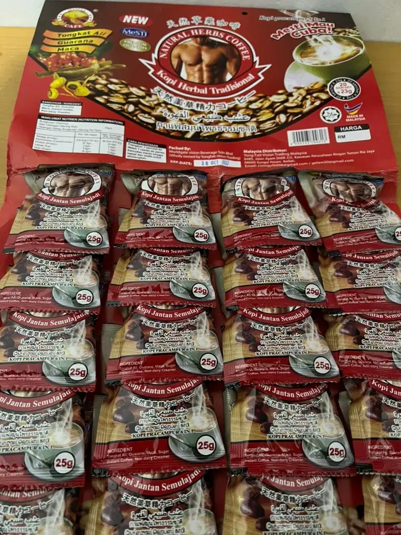 kopi jantan semulajadi asal malaysia kopi pracampur 6 in 1