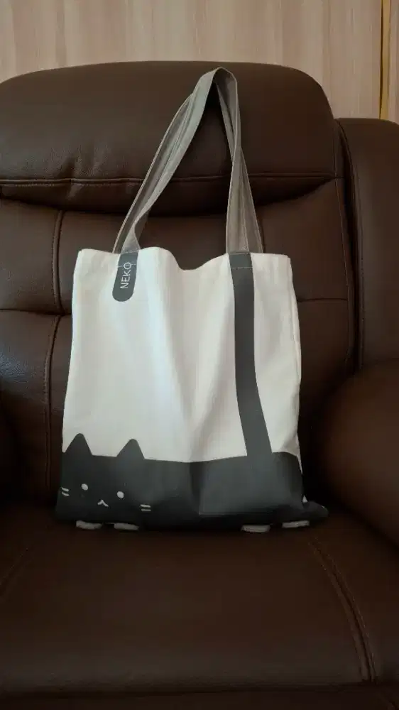 Tote bag cat kucing lucu