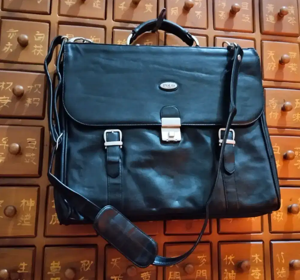 Tas kulit kerja laptop bahan lentur sepeda jam jaket antik vintage