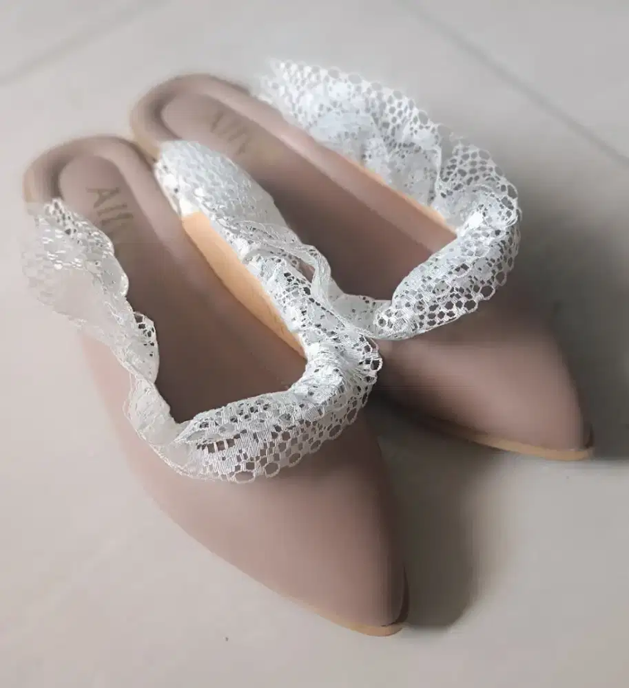 Sepatu selop teplek brokat