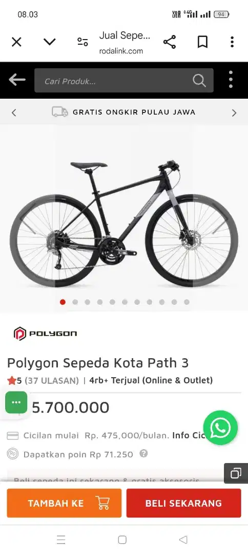 POLYGON PATH 3 2021 hybrid bike enakeun