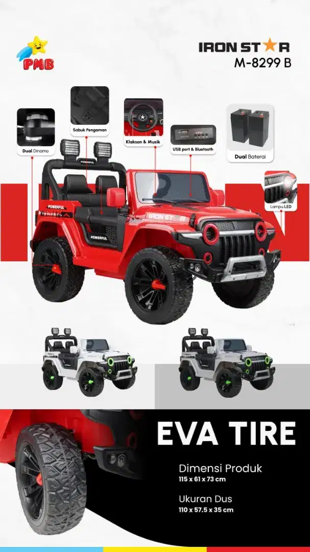 COD Mobil Aki Anak Jeep 12 Volt Bayar Ditempat