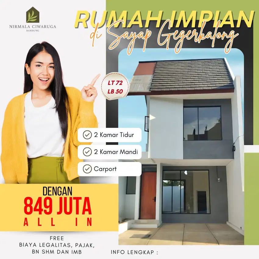 800 jutaan 1 unit Ruko di ciwaruga atas dekat gegerkalong sariwangi