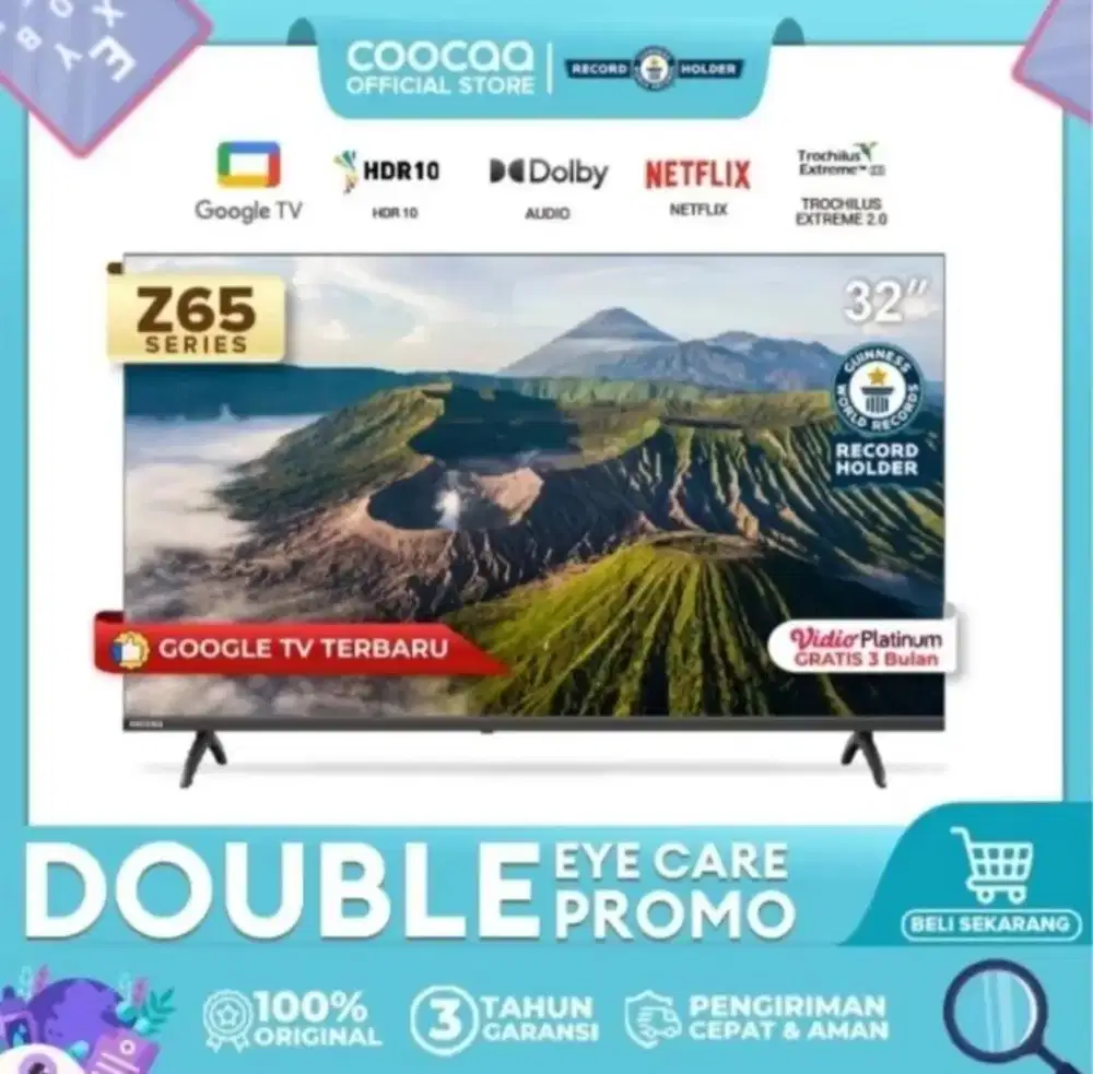 Coocaa Google TV 32 inch 2K Z65 Dolby Audio Digital Garansi Resmi
