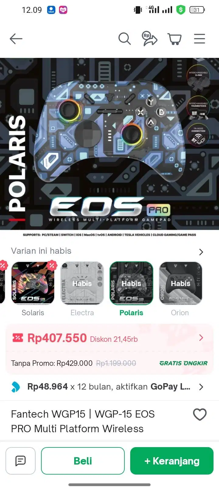 Fantech Eos Pro WGP15 ini dengan 3koneksi, support all device
