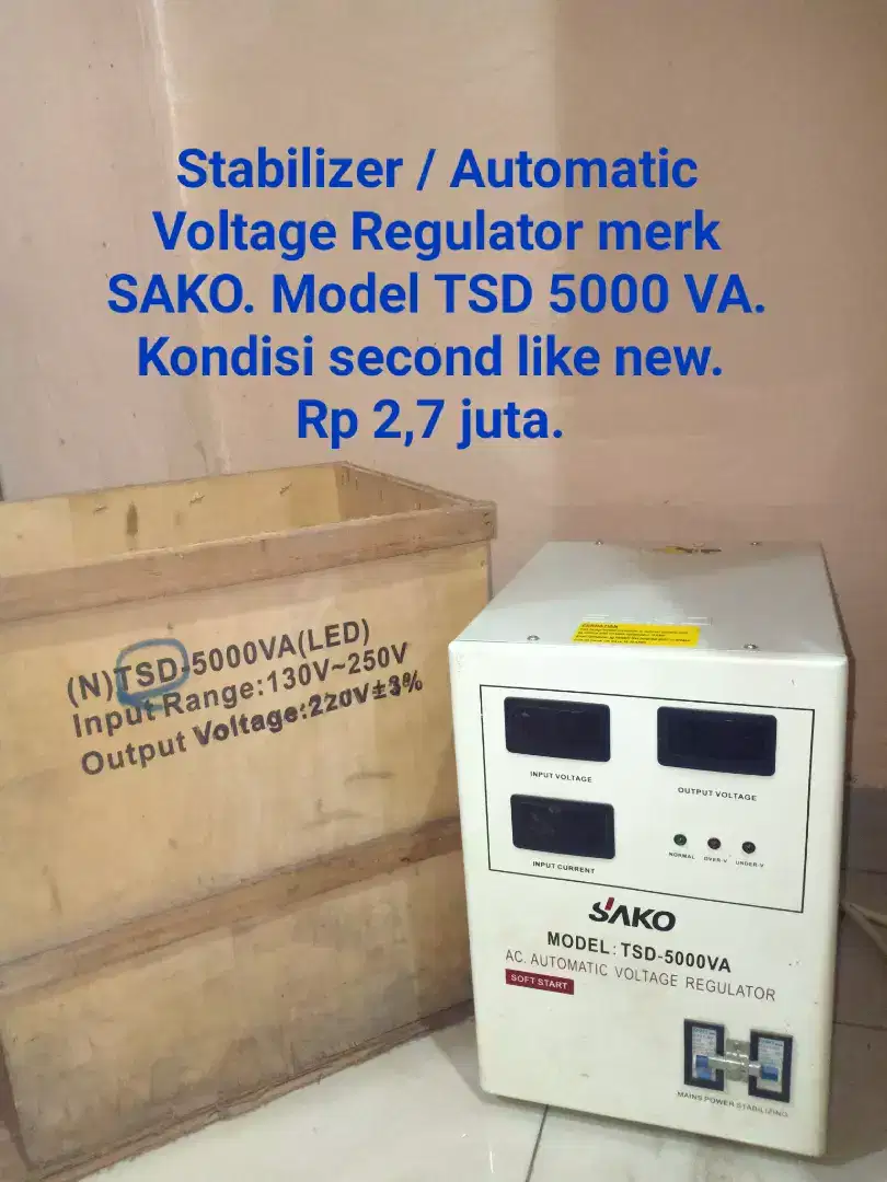 Dijual Stabilizer/Automatic Voltage Regulator dan Rak Swalayan/Gondola