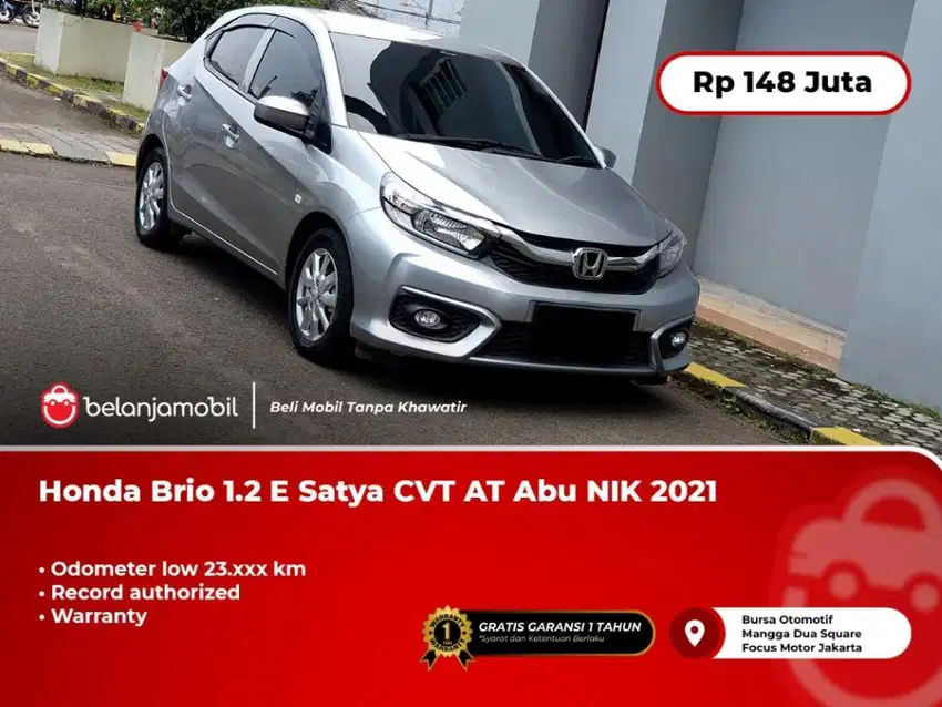 [ LOW KM ] Honda Brio 1.2 E Satya CVT AT Abu 2021 2022