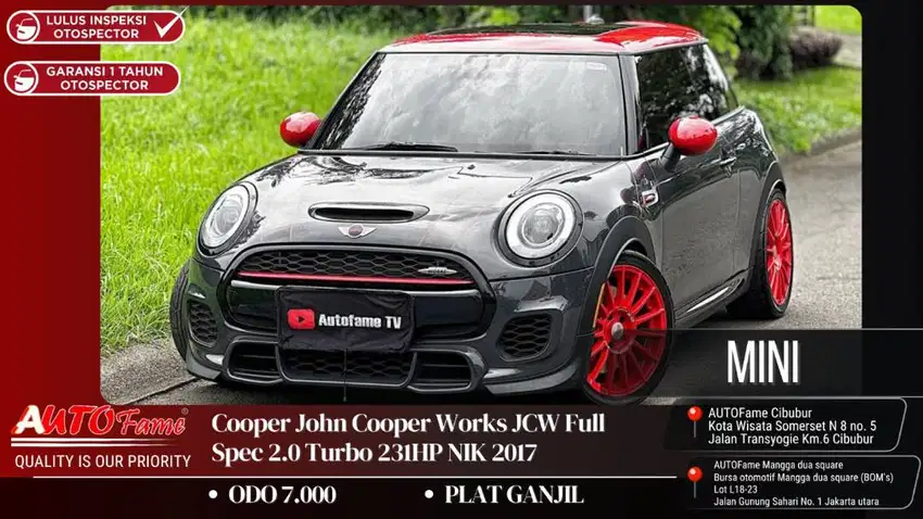 Mini Cooper John Cooper Works JCW Full Spec 2.0 Turbo 231HP NIK 2017