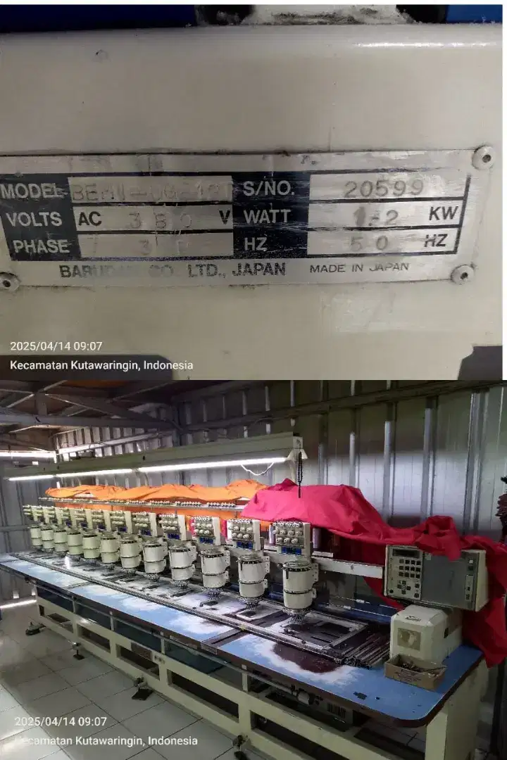 Mesin Bordir Komputer Barudan 4 unit