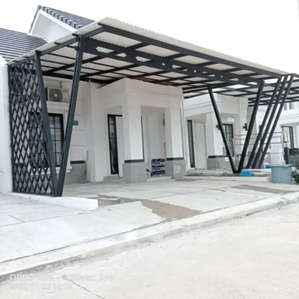 Siap pasang kanopi baja ringan anti pecah atap alderon dan spandek