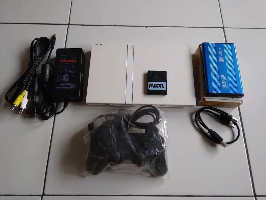 Ps 2 Slim Putih Cakep Hardis external 60gb Fullgame