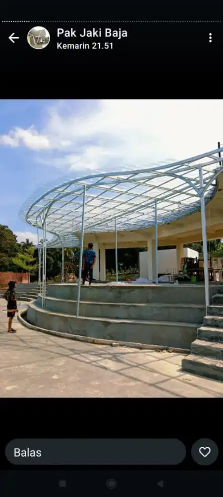 Terima pasang kanopi baja ringan atap spandek dan alderon