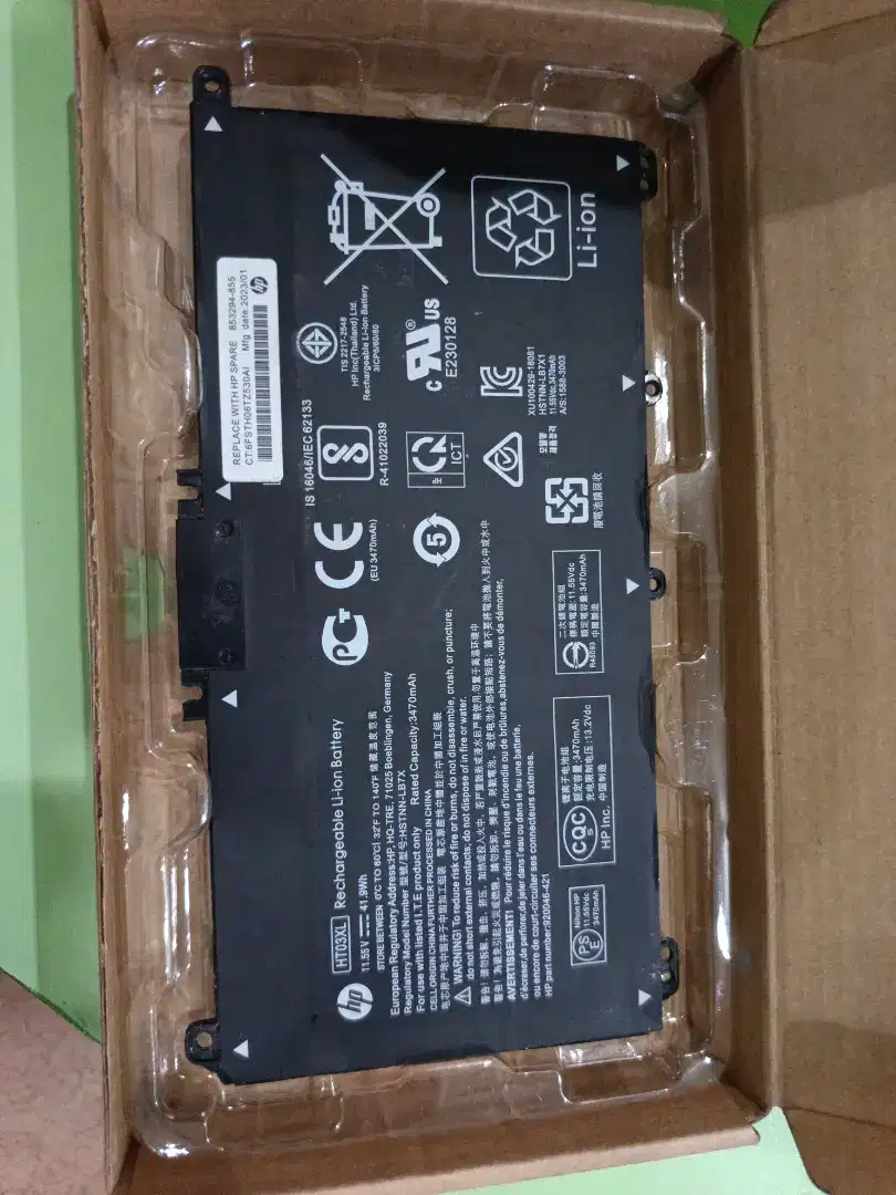 DI JUAL CEPAT BATERAI LAPTOP MERK HP VOLTAGE 11.55V CAPACITY 41.9 WH