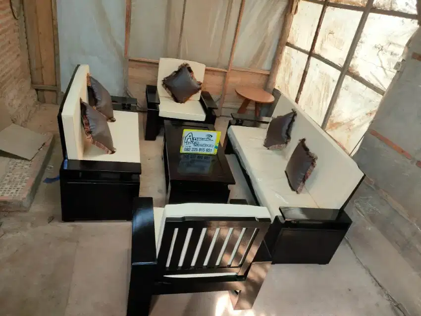Kursi tamu bangku kopeer set matras full kayu jati