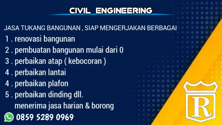 Tukang bangunan harian / borong