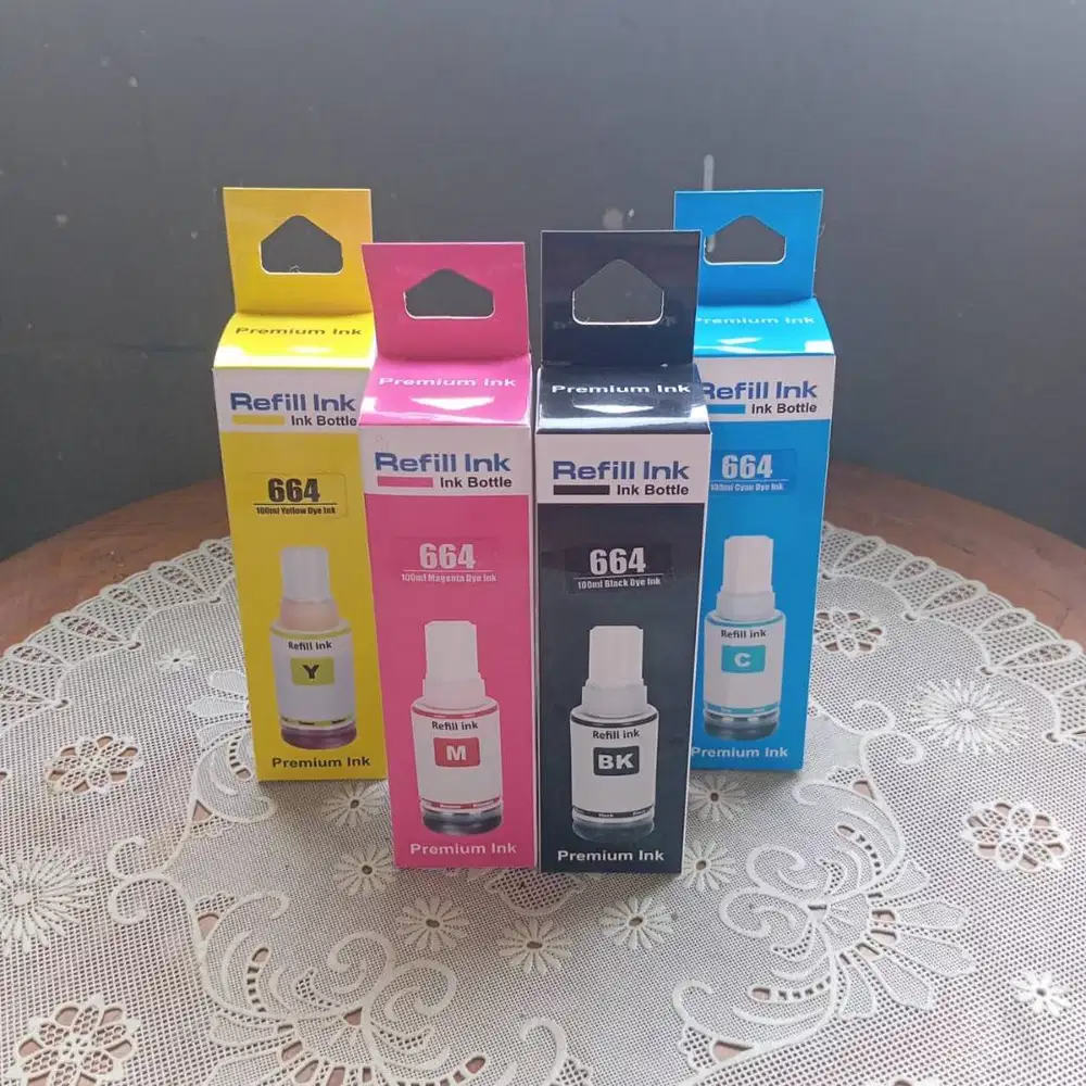 Tinta Printer Isi Ulang Refill Premium Ink Epson 664 100ml 1 set CMYK