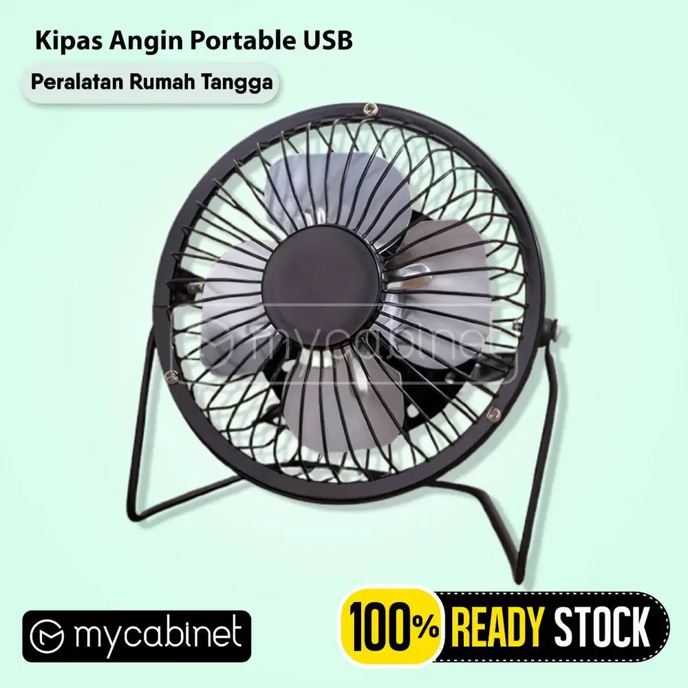 Kipas Angin Portable USB Table Fan Aluminium Murah Berkualitas - Hitam