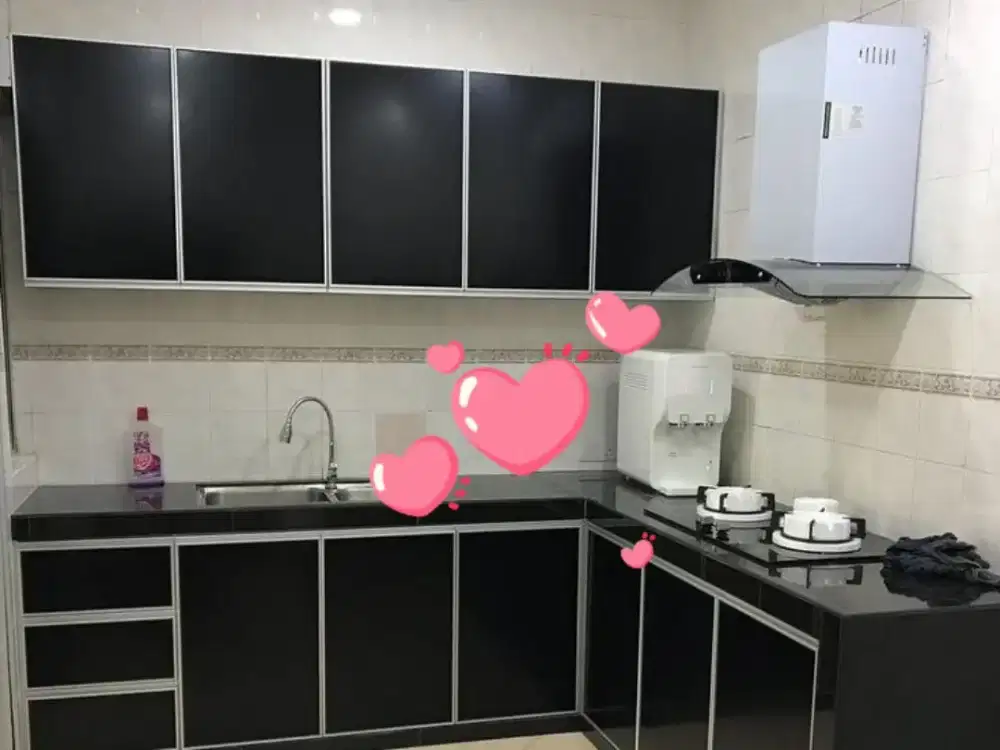 Kitchenset almunium acp fremles engsel slowmotion