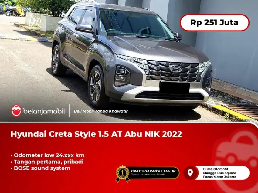 [ LOW KM ] Hyundai Creta Style 1.5 BOSE AT Abu 2022/2023