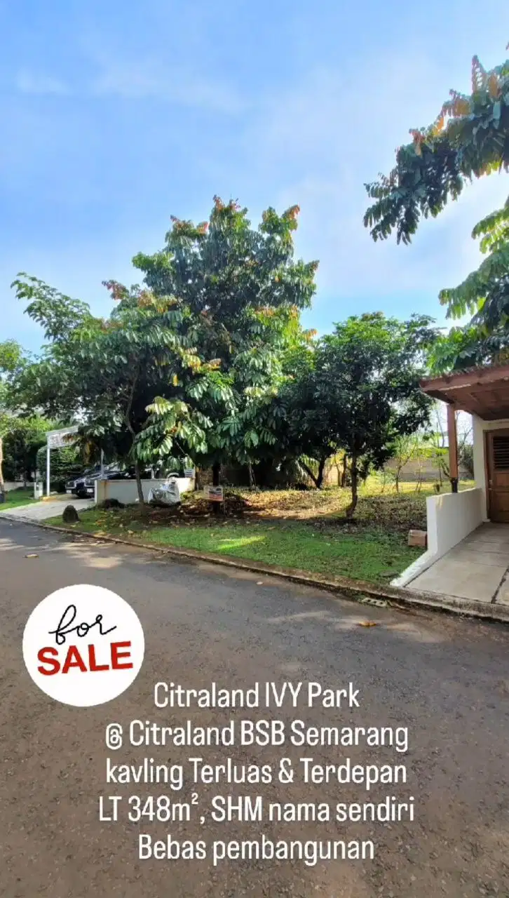 tanah di cluster ivy Park boulevard depan danau