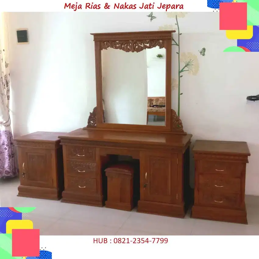 Dijual Meja Rias dan Nakas Jati Minimalis