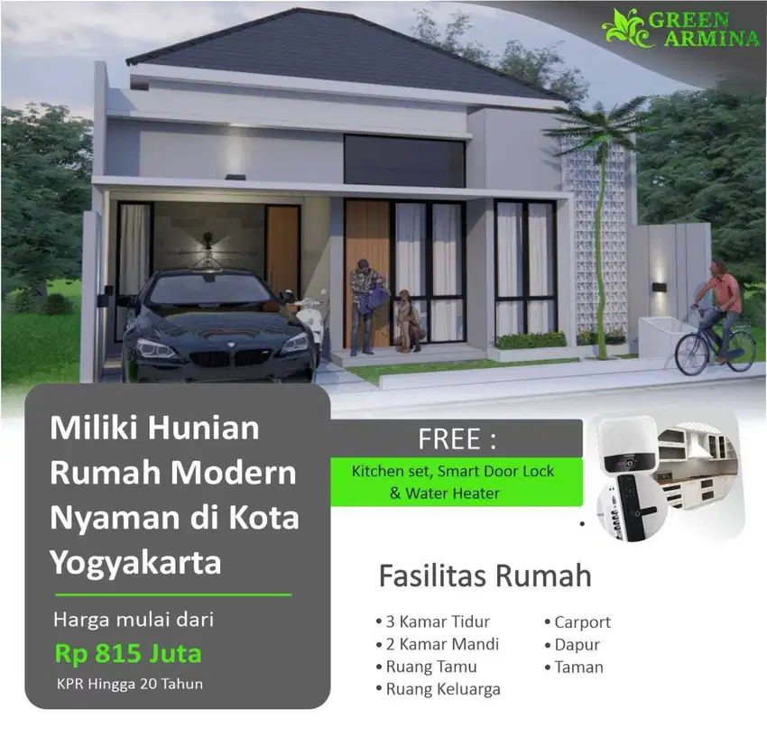 Rumah baru minimalis dalam cluster di mlati