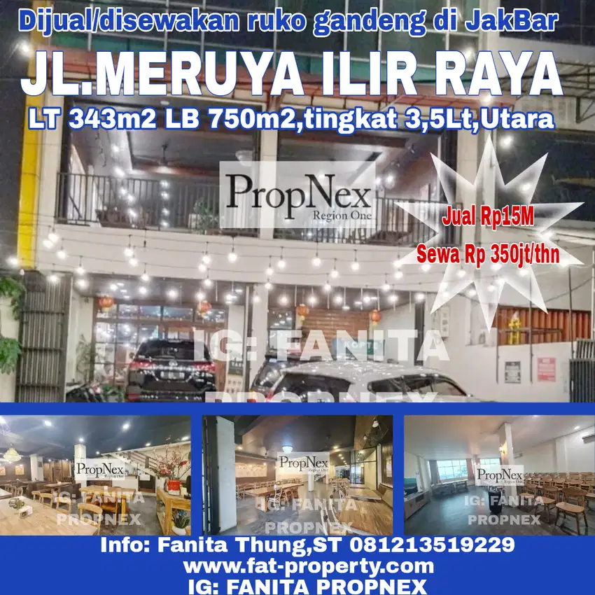 Ruko gandeng di Jl Meruya Ilir Raya deretan Tmn Kbn Jrk Interkon