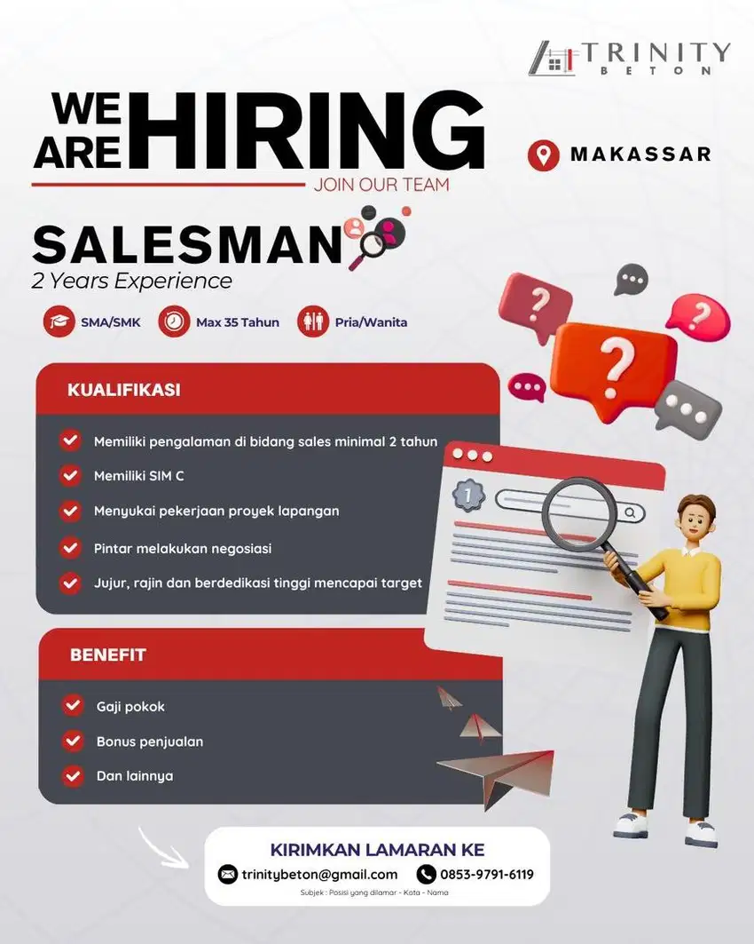 Dibutuhkan Sales project