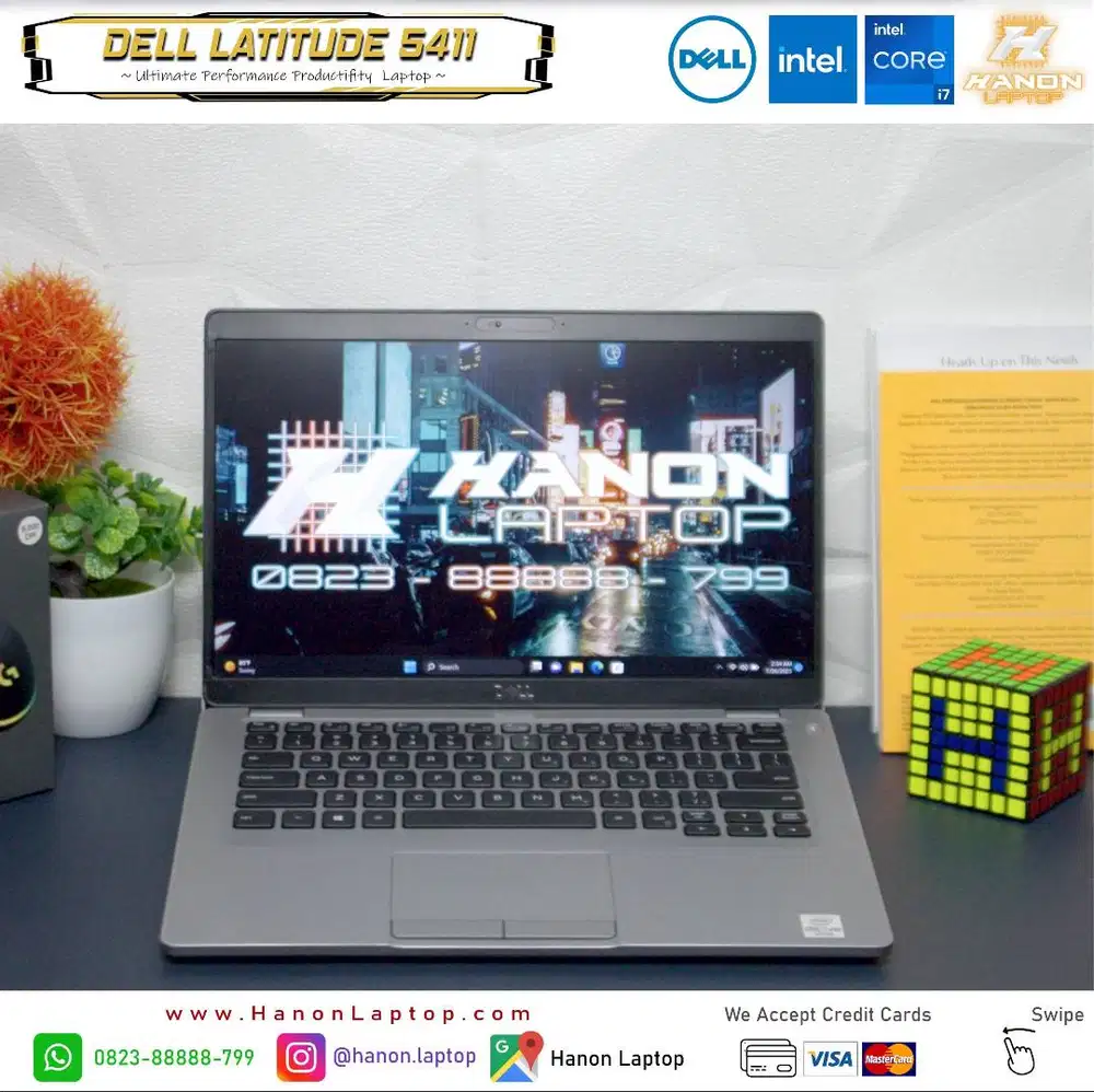 Laptop Dell Latitude 5411 i7-10850H Gen10 RAM 16GB SSD 512GB