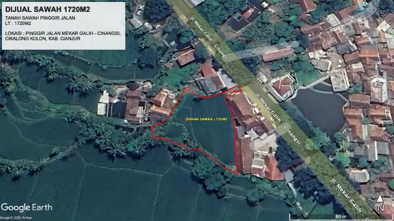 Tanah Sawah Pinggir Jalan Cikalongkulon