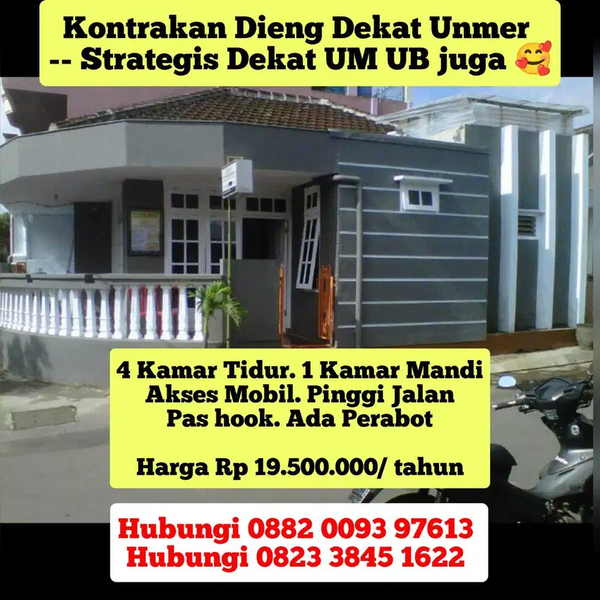 KONTRAKAN 4 KAMAR UNMER DIENG DEKET UM UB
