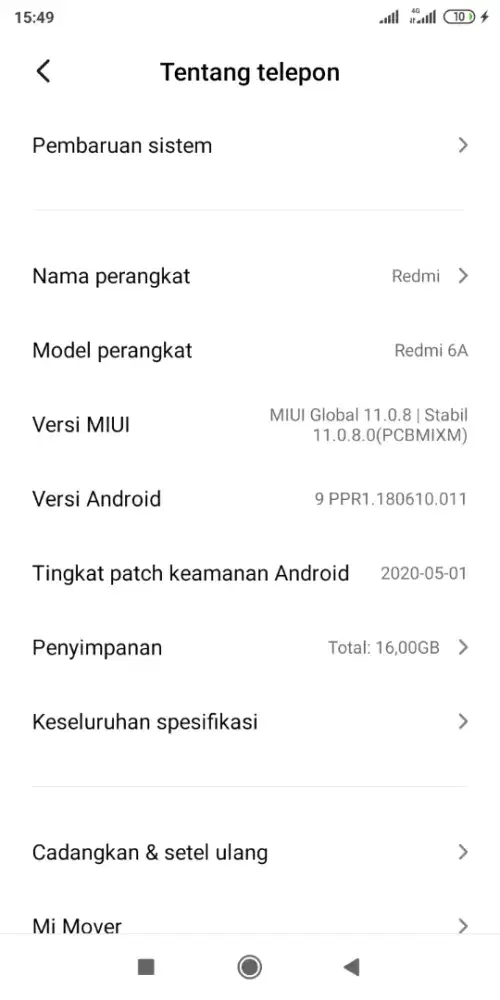 Redmi 6A 2/16 mines pemakaian