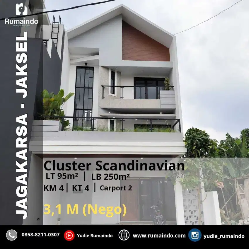 Rumah Cluster Scandinavian Dekat Tol TB Simatupang di Jagakarsa Jakart