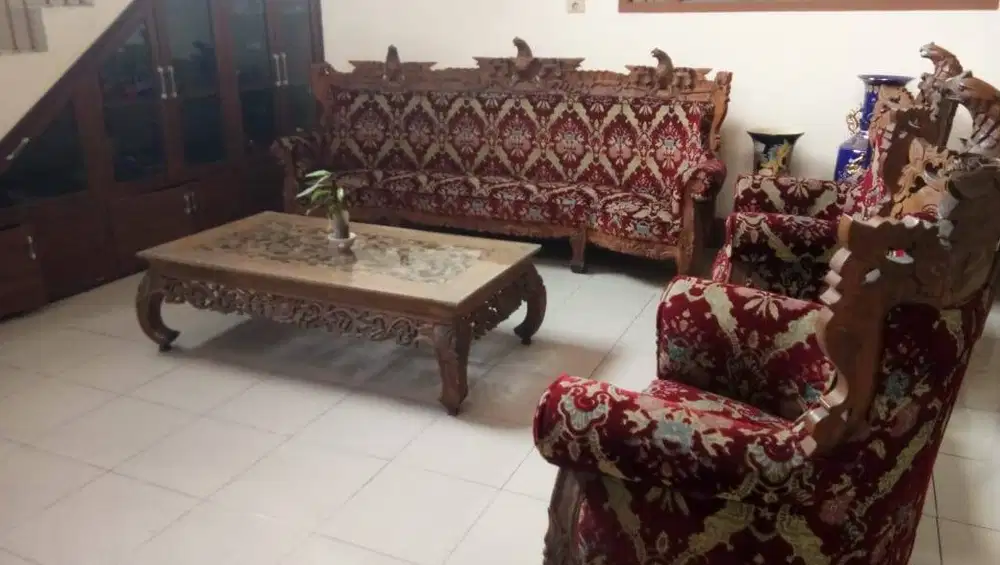 Kursi Tamu Jati Garuda (Jumbo) & Meja Ketapang