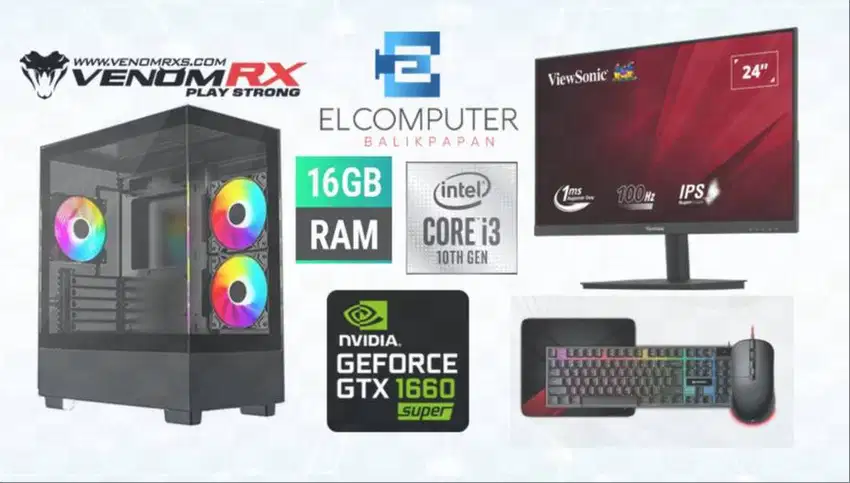 PC FULSET CORE i3 GEN 10 -  GTX 1660 SUPER 6GB - MONITOR 24 100HZ