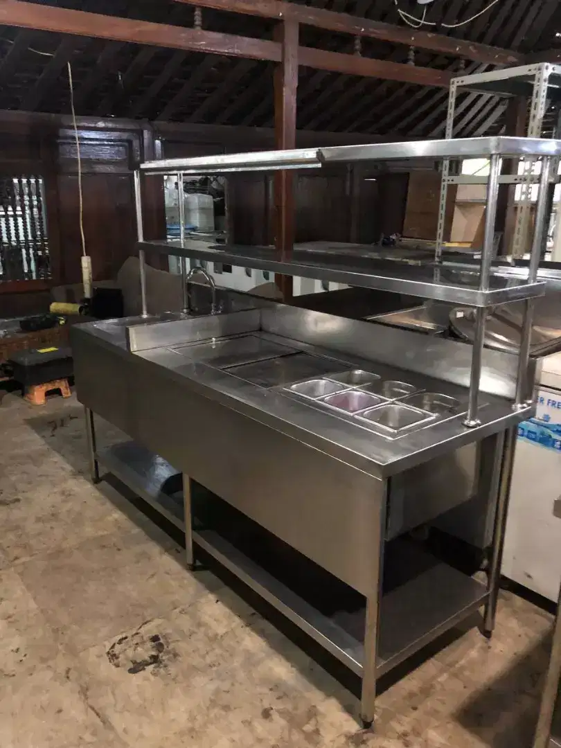icebin station upper shelf 6 food pan,
lubang sink,
icebin, uppershelf