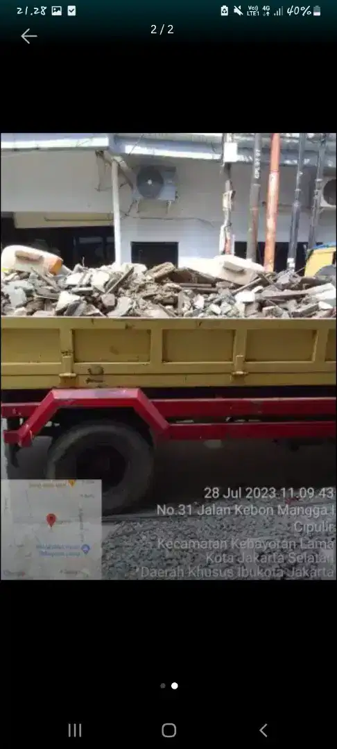 Jasa angkut puing sampah peroyek