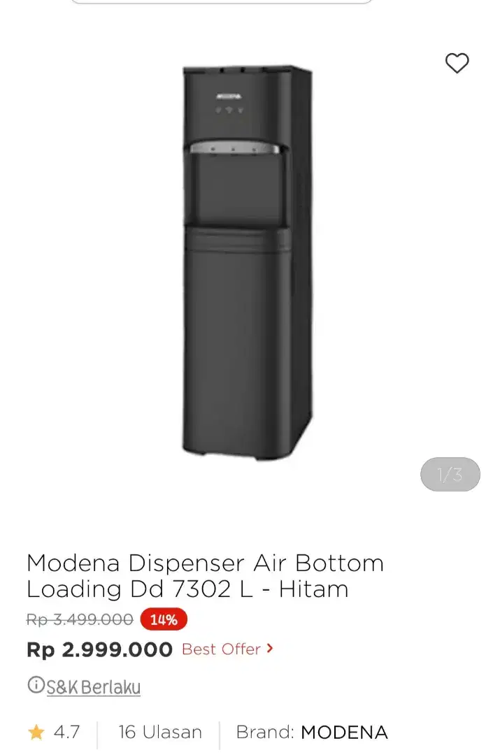 MODENA WATER DISPENSER BOTTOM LOAD DD7302L