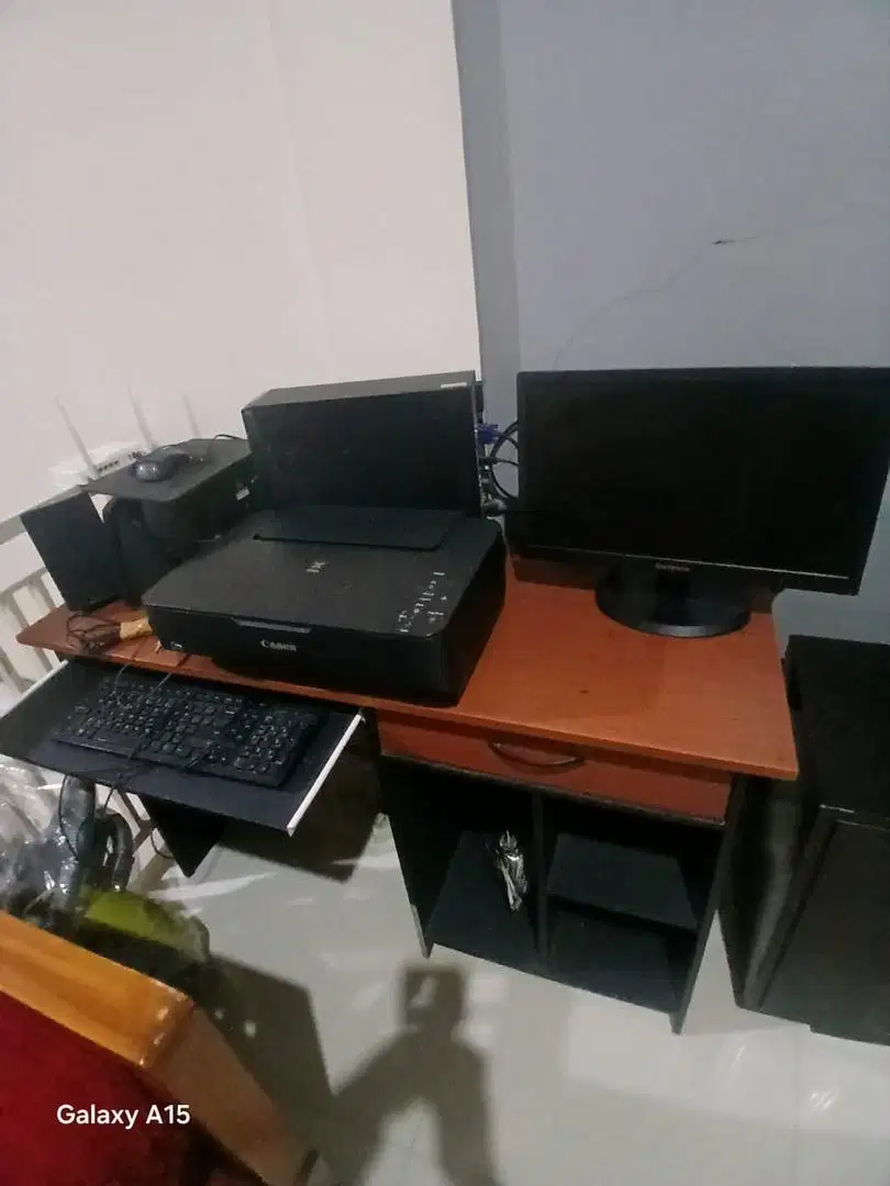 Take all in Lenovo pc set speaker printer dan meja